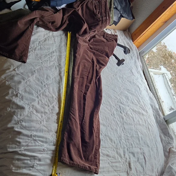 Coldwater Creek Corduroy Pants in Olive and Burgundy Sz 14 - Picture 12 of 15
